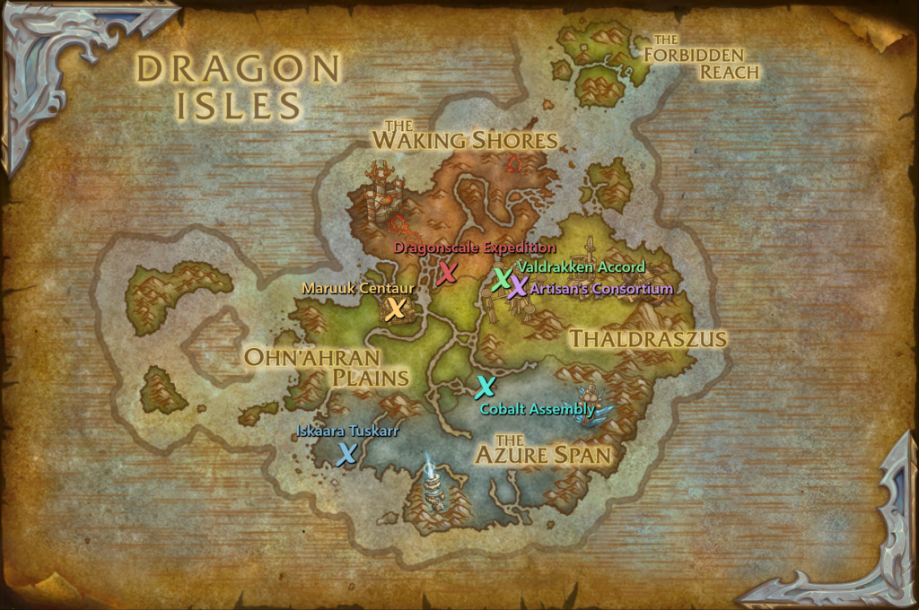 Dragon Isles Faction Map